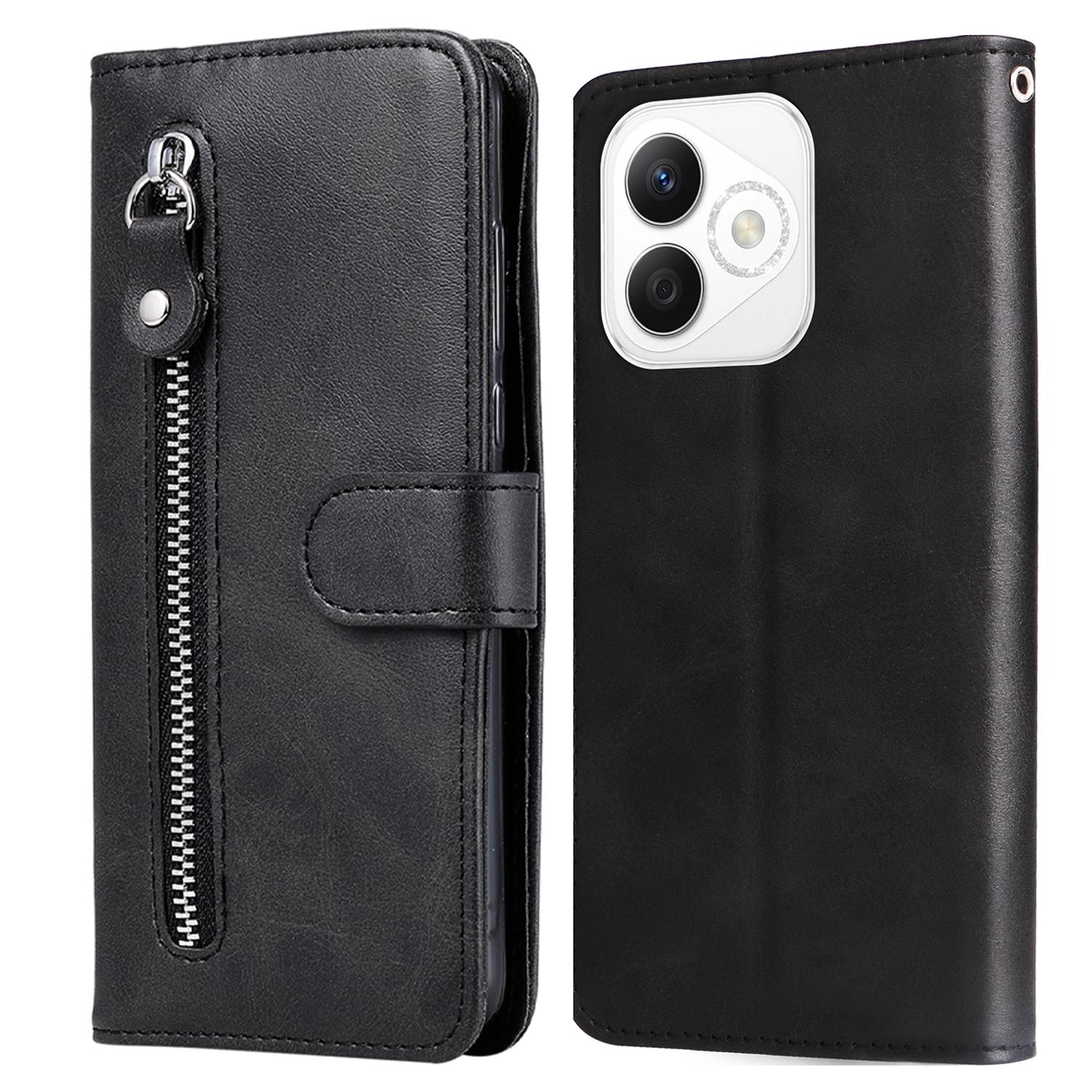 For Honor X60i 5G Case Zipper Wallet Calf Texture PU Leather Phone Cover A