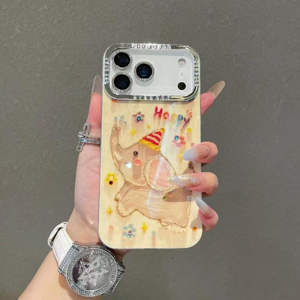 Diamond Rainbow Rabbit Phone Case For Iphone 17 Pro Max 14 11 16 Pro
