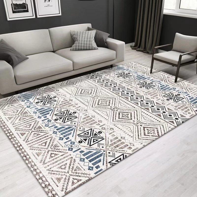 Moroccan Ethnic Style Crystal Velvet Floor Mats For Living Room, Bedroom, Coffee Table, Sofa, Large Carpet And Home Decor