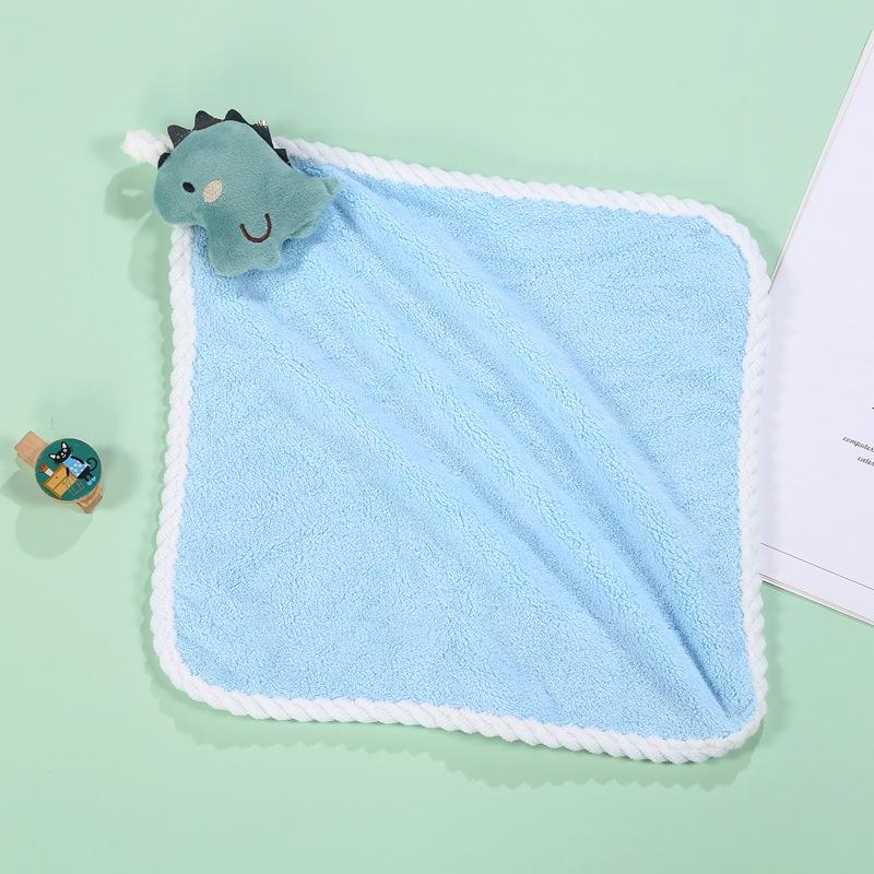 Children's Cartoon Coral Fleece Hand Towel - Absorbent, Wall-Mounted & Household Friendly
