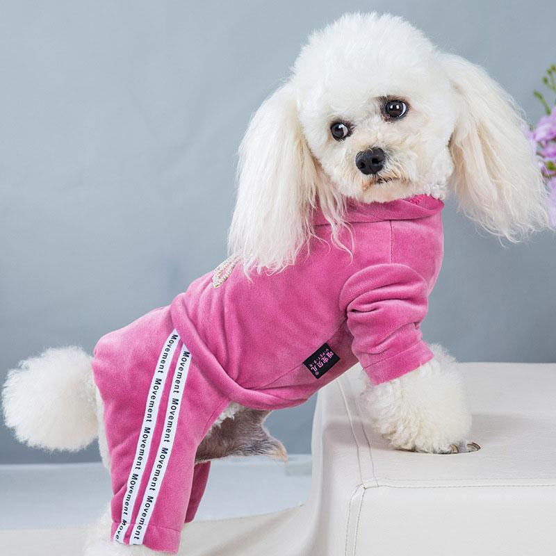 Haustier Hund Jumpsuit Frühling Herbst Warme Kleidung Für Kleinen Hund Kleidung Samt Pyjama Kätzchen Welpe Pullover Chihuahua Kostüm Mantel