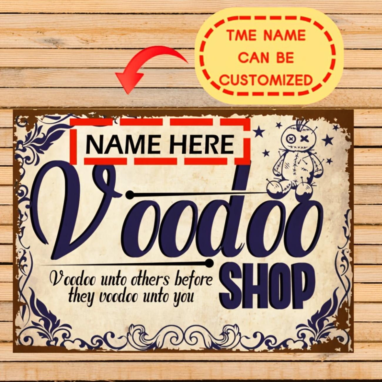 Personalized Voodoo Shop Aluminum Sign 30x20cm Retro Tin Poster Man Cave Wall Decoration белый