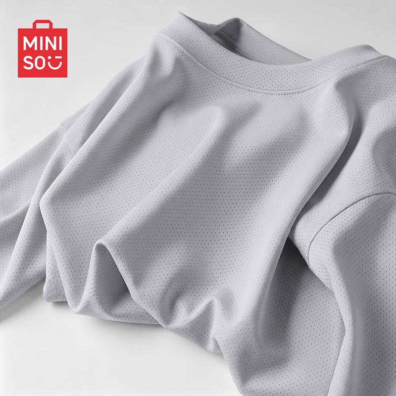 MINISO Men's Quick-Dry Ice Silk Mesh T-Shirt