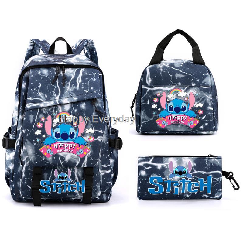 School Bag Female Male Student Backpack Cartoon Laptop Youth Backpack 3-Piece Set