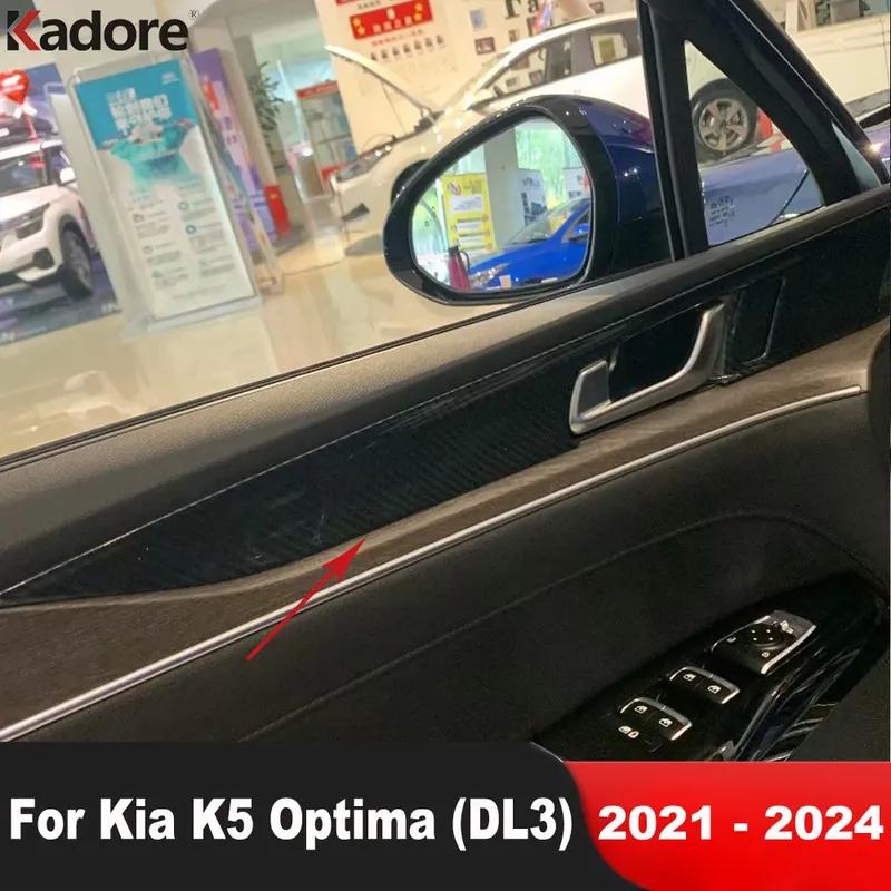 For Kia K5 Optima    2024 Carbon Fiber Car ide Inner Door Handle Bowl Panel Cover Trim Interior Accessories