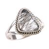 Natural Black Rutile Gemstone 925 Solid Sterling Silver Jewelry Ring S.8.5 I9h10