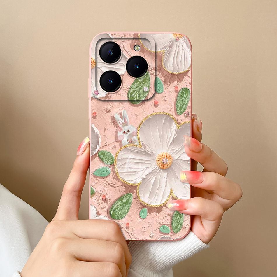 Case For Realme C61 C63 Cute Girl Phone Covers For Realme C 61 Camera Protection Liquid Silicone Anti Drop Soft Back Cover Capa