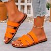 Fashion Summer Women Flat Slippers Fashion Solid Color Sandals Open Toe Outdoor Slippers Casual Beach Women Shoes Plus Size Slides Women