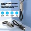 Short USB C To C Cable 16CM for PD65W Fast Charging 3A Keychain Attachment Zinc Alloy Phone Lanyard Data Cable