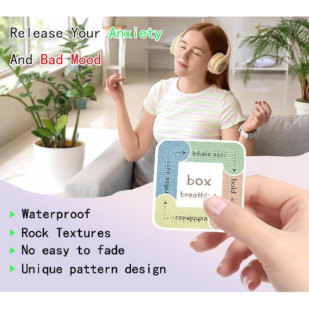 Sensory Stickers for Anxiety Relief, 45 Pieces, Waterproof Boho Design, Textured Fidget Stickers for Adults, Classroom Supplies