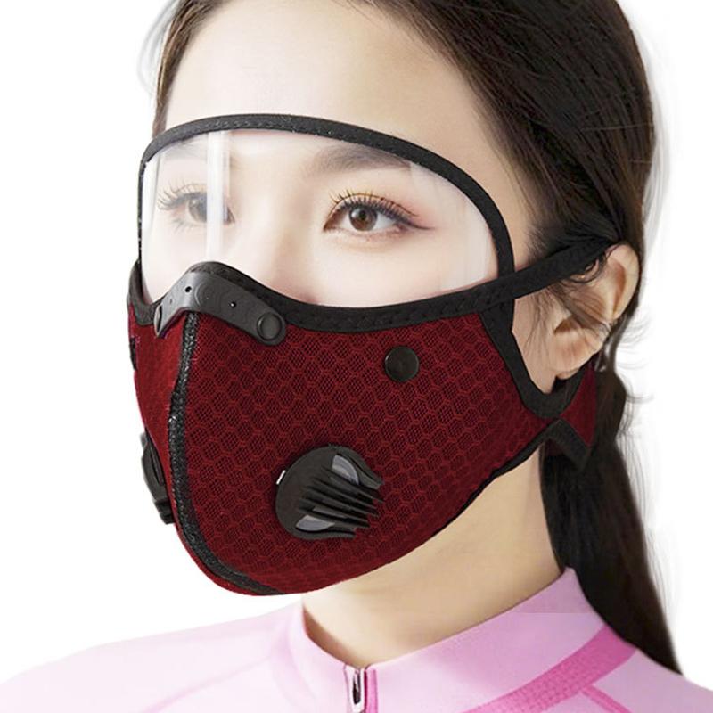 New Cycling Face Mask With Filter Goggles Dust Mask Sport Washable Reusable Facemask For Men Bandana Actived Carbon Filters