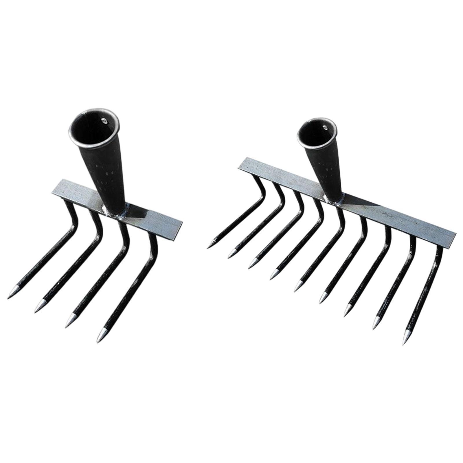 

Garden Rake Head Bow Rake Hand Weeder Gardening Tool for Yard Backyard Lawn 4 Tines