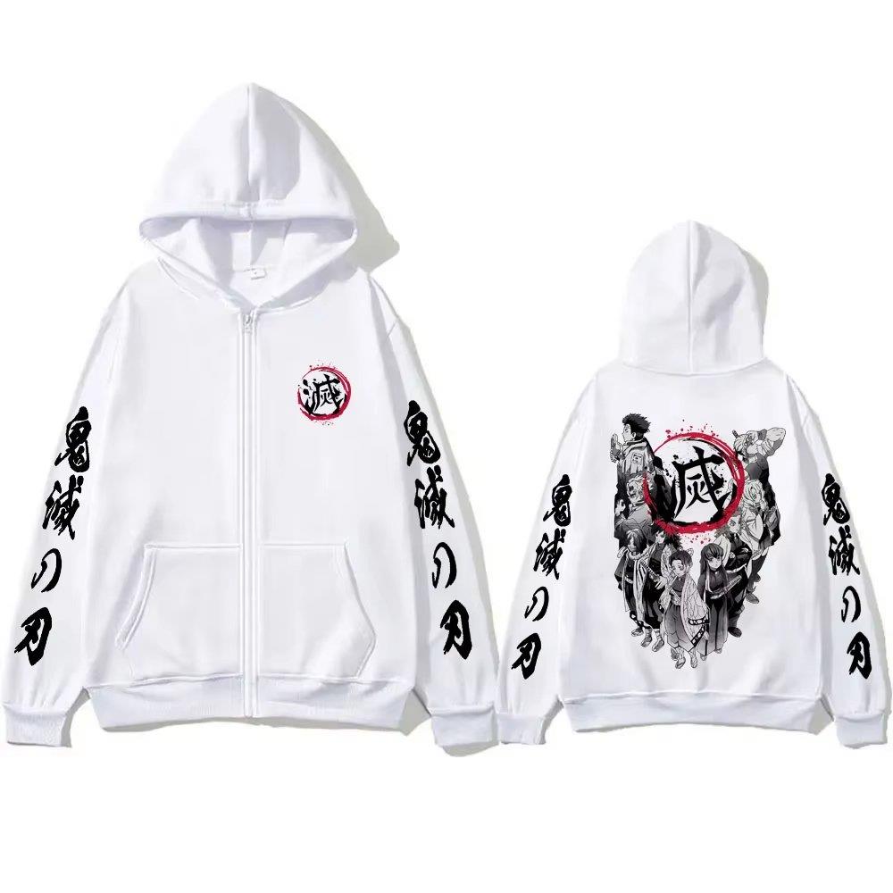 Chinese New Year Y2k New Anime Zipper Hoodie Men's and Women's Devil Killer Printed Sports Shirt Street Wear Hoodie