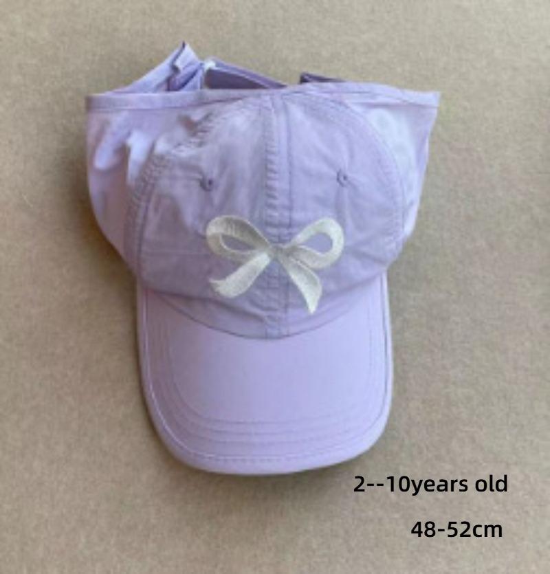 New Sweet Kids Ponytail Baseball Caps Candy Color Quick Drying Adjustable Visor Cap Summer UV Protection Hat Outdoor Travel Caps