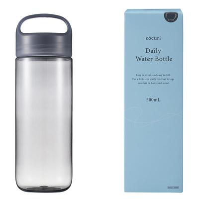 Marna Daily Wasserflasche, 500 ml, weicher Geschmack wie eine Glaswasserflasche, Trinkflasche in Schieferschwarz, K795BK (Verpackungslos) (Leichtgewicht/Spülmaschinenfest