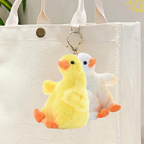 Quietscheente Schlüsselanhänger mit hängender Schnalle Stofftier Spielzeug Plüschpuppe Schlüsselanhänger Halter Handtasche Rucksack Dekoration Geburtstagsgeschenk