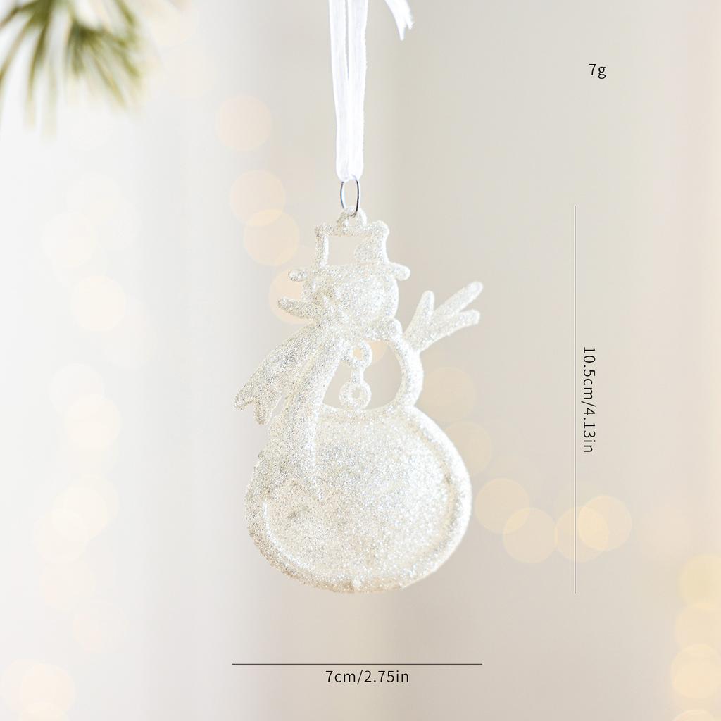 Christmas Bow Ornament Sparkling White Christmas Bell Christmas Star Ornament Festive For Party Decoration Holiday Celebration