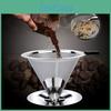 Over Coffee Fine Mesh Filter Double Layer Reusable Coffee Dripper Paperless Drip Cone Brewer Strainer