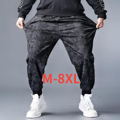 Spring and Summer Four Seasons Models Men's Loose Plus Size 8XL Drawstring Foot Casual Sports Trousers