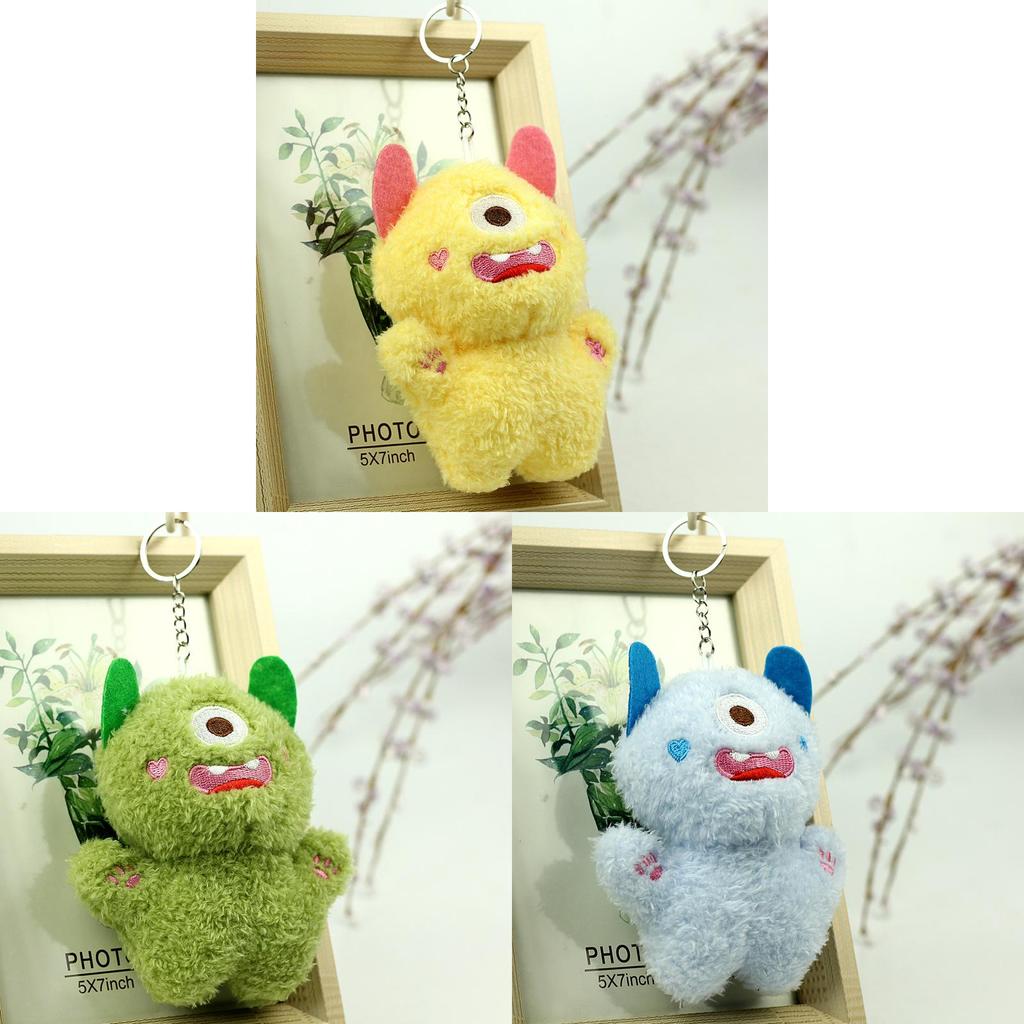 Plüschmonster-Schlüsselanhänger mit niedlichen großen Augen zur Rucksack-Dekoration und als Geschenk