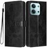 Wallet Case for Poco C85 - Leather/PU, Black, With Lanyard