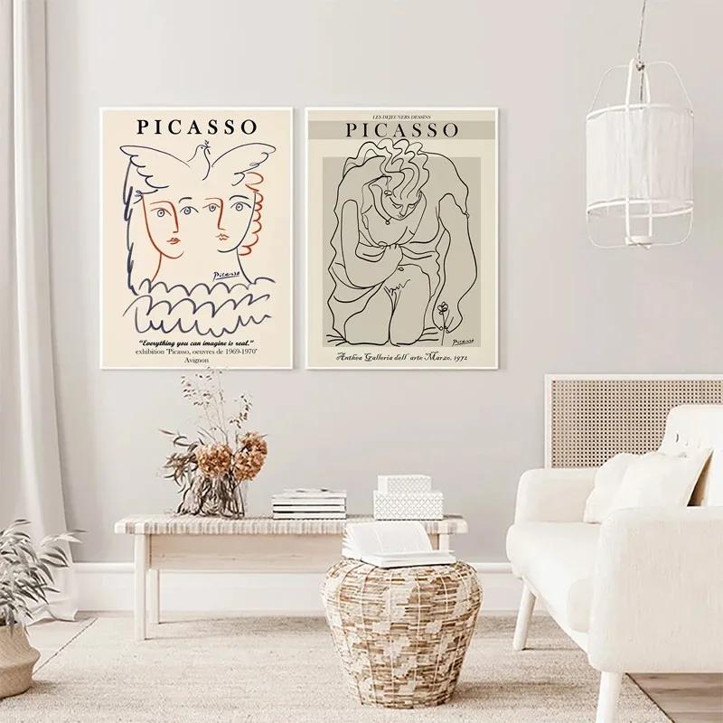 Matisse Abstract Girl Flower Wall Art Canvas Painting Picasso Nordic Posters and Prints Wall Pictures for Living Room Home Decor