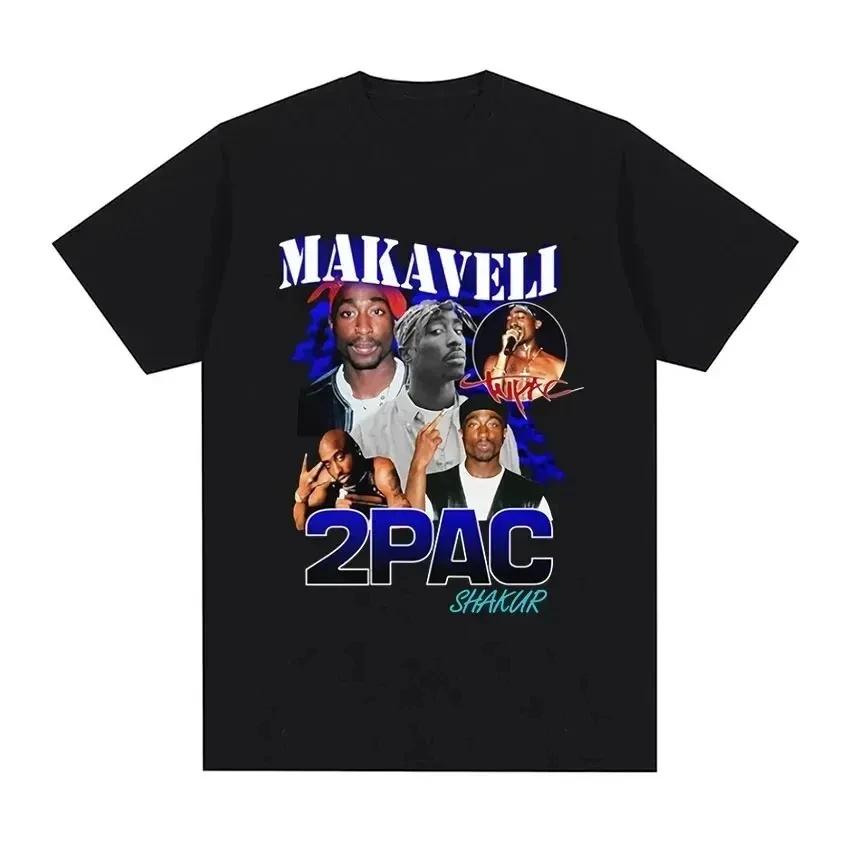 Rapper Tupac 2Pac Graphic T-Shirt Casual Short Sleeve T-Shirt Hip Hop Street Wear High Quality Fashionable Cotton T Shirt