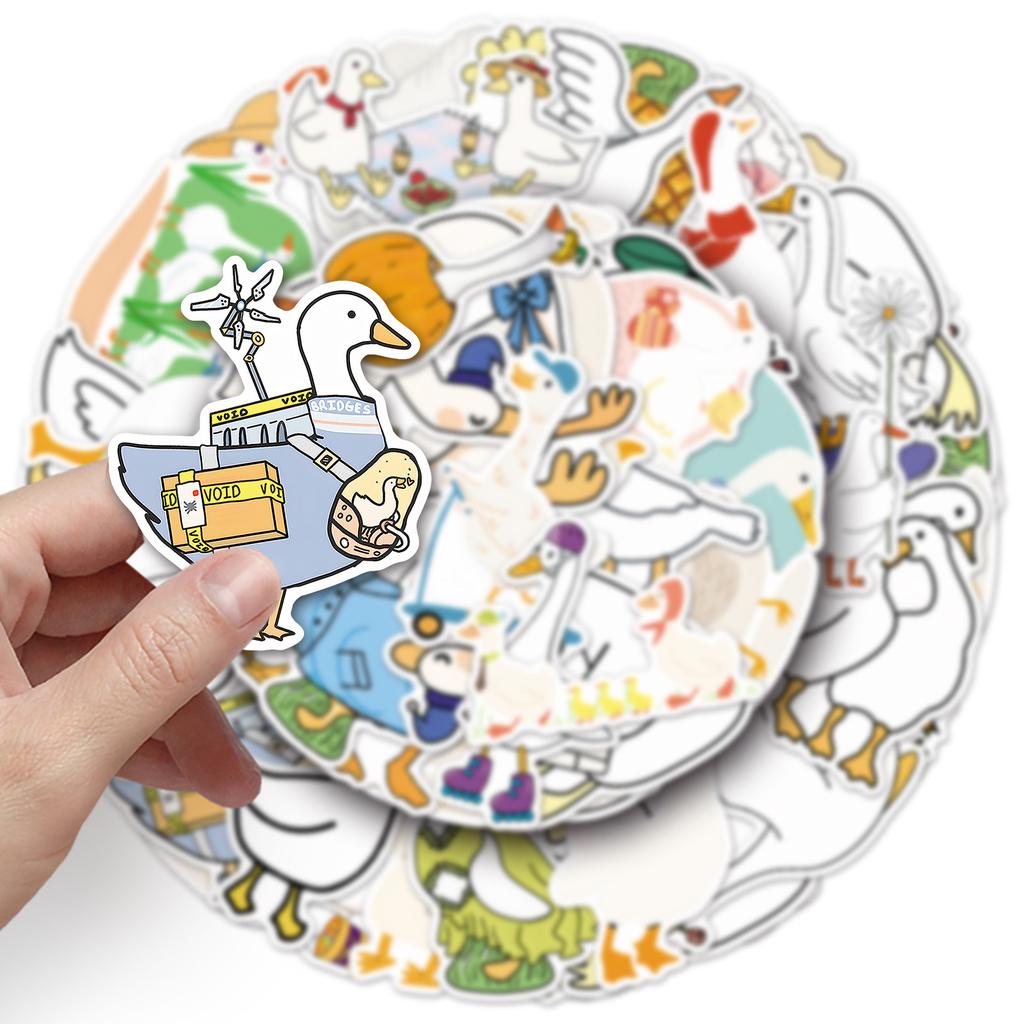 50 Gänse Doodle Aufkleber Persönlichkeit Cartoon Niedliches Tier Dekoration Handyhülle Notizbuch Aufkleber