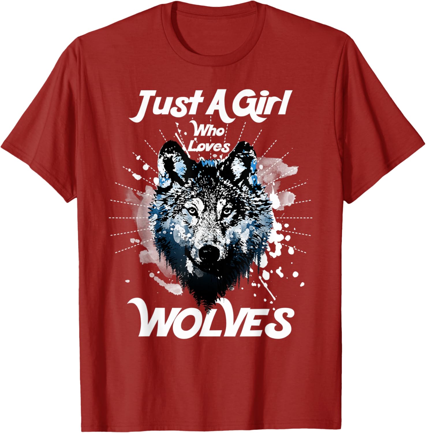 Wolf Lover Just A Girl Graphic Tee Breathable Cotton Casual TShirt for Women S