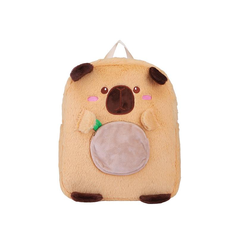 Stuffed Capybara Animal Schoolbags Backpack Spacious Storage Bag Gifts Kids