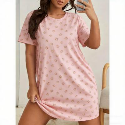 3D Print For Women Short Sleeve Sleepwear Dresses Loose Casual Fit Tee Nightwear Home Clothes Nightie Loungewear Dresses