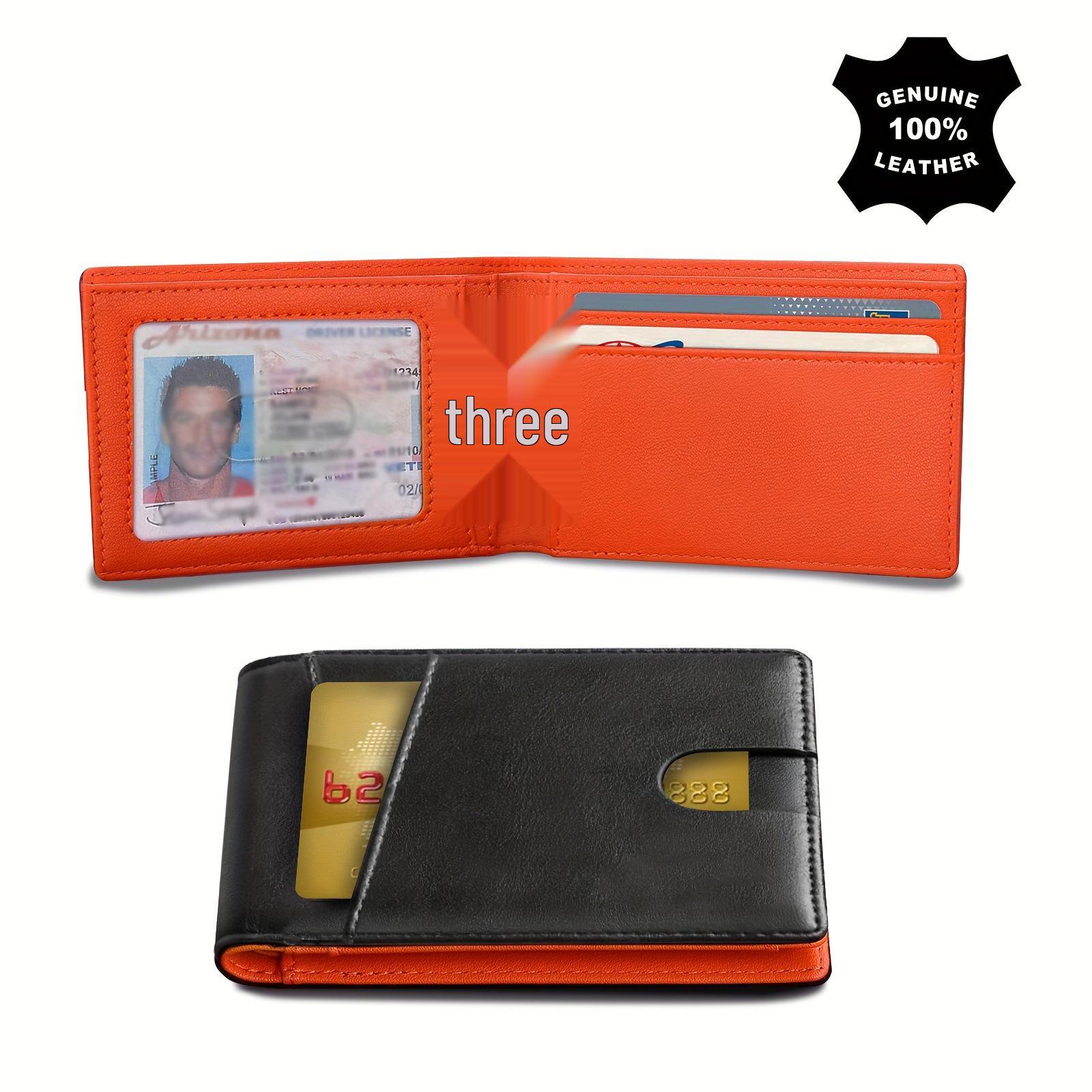 

Ультратонкий однотонный RFID кошелек-картхолдер для мужчин