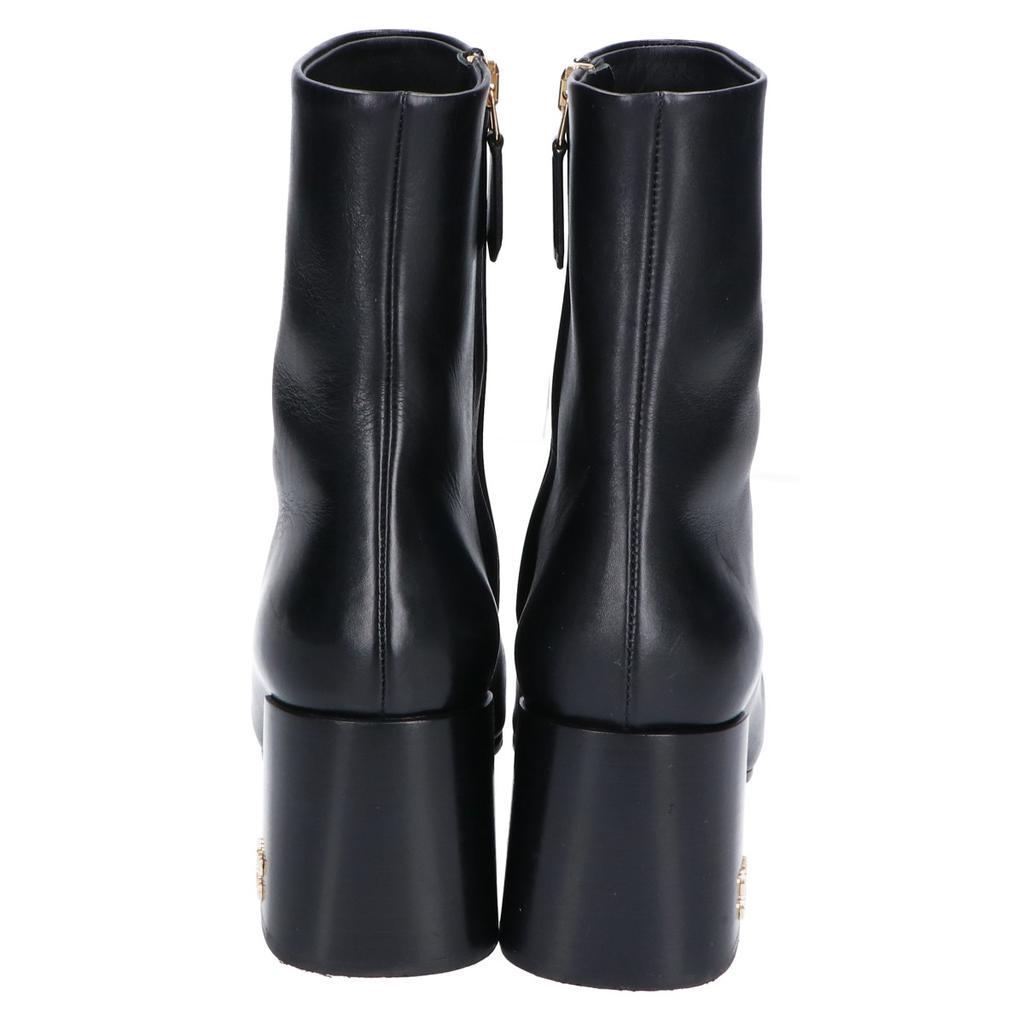 MIUMIU 5T024E Skórzane Botki na Kostkę z Bocznym Zamkiem buty 35 czarnyUżywane