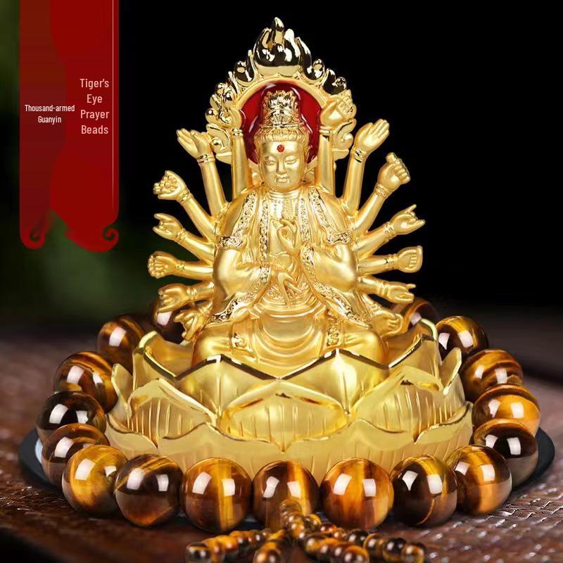 Alloy Double-Sided Thousand-Hand Guanyin Dashboard Ornament with Perfume Base