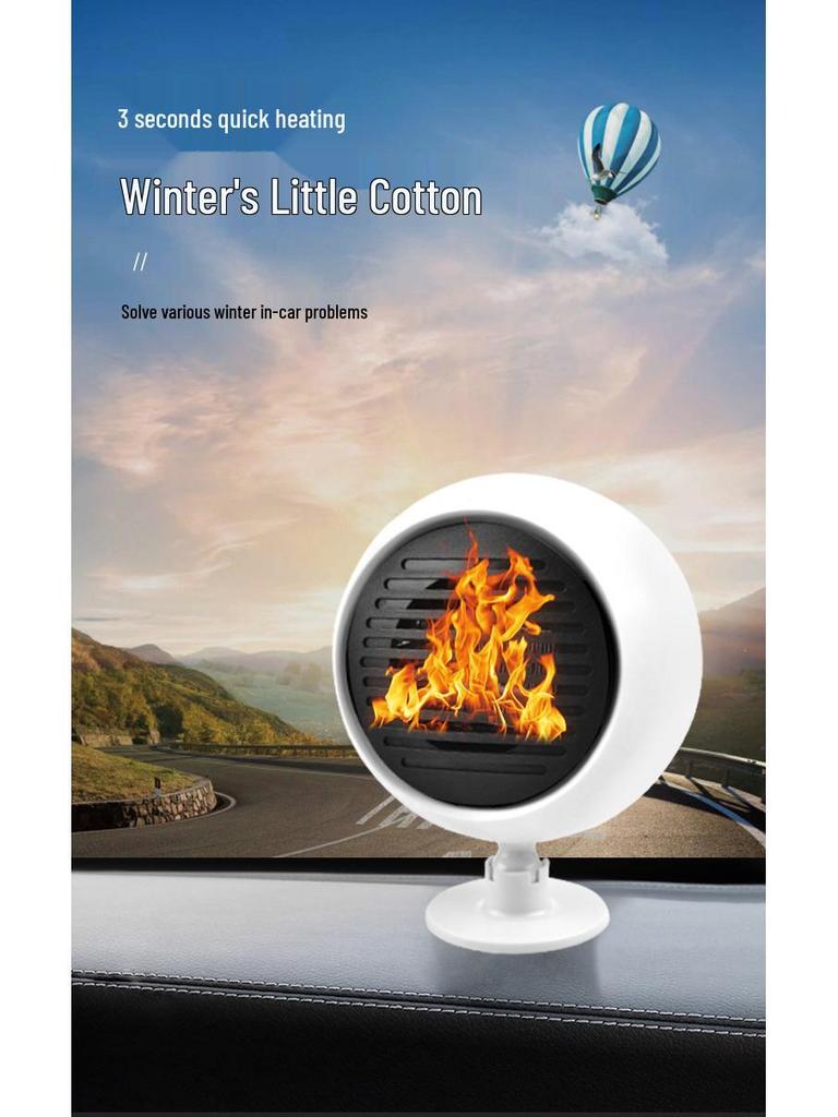 Dual Voltage Car Heater & Defroster: 12V/24V Quick-Heating Fan