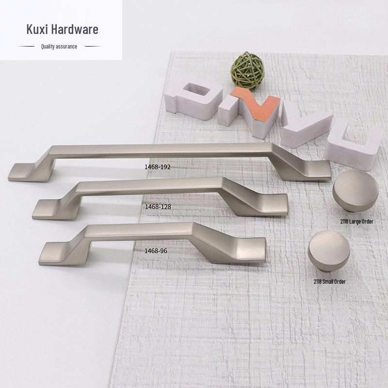 Скандинавские матовые никелированные шлифованные ручки для кухонных шкафов, гардероба и ящиков 1468-128mm