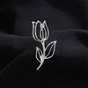 Broche de Aleación para Mujer Forma de Flor de Rosa Hueca Pin de Solapa Trajes Abrigos Bolsos Bufandas Insignia Accesorio Versátil