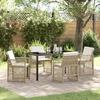 5-piece Garden Dining Set with Beige Cushions Poly Rattan 3380634
