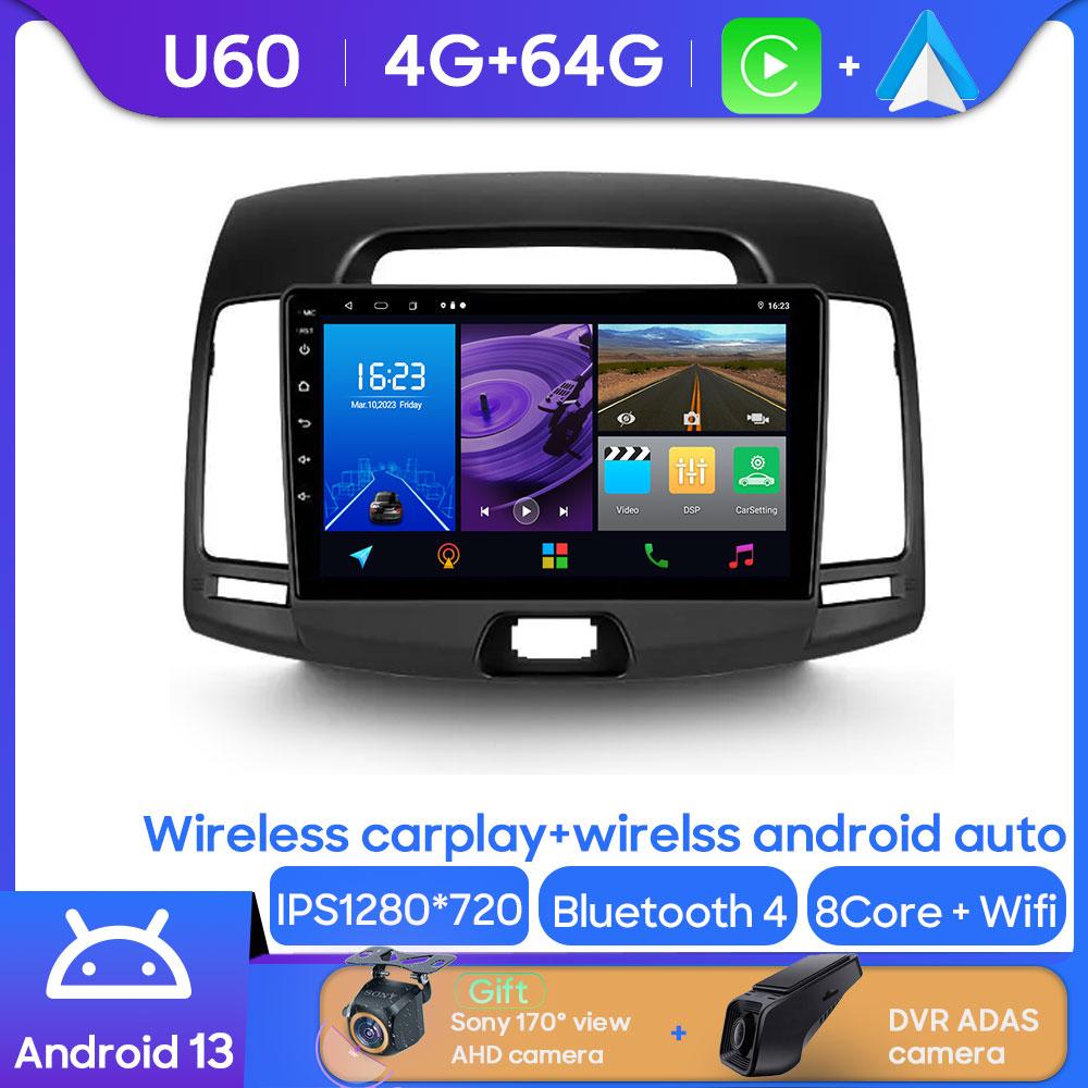 For Hyundai Elantra 4 HD 2006 - 2012 Android 13 Car Stereo Head Units Player Multimedia Radio Android Auto Carplay GPS Wifi BT