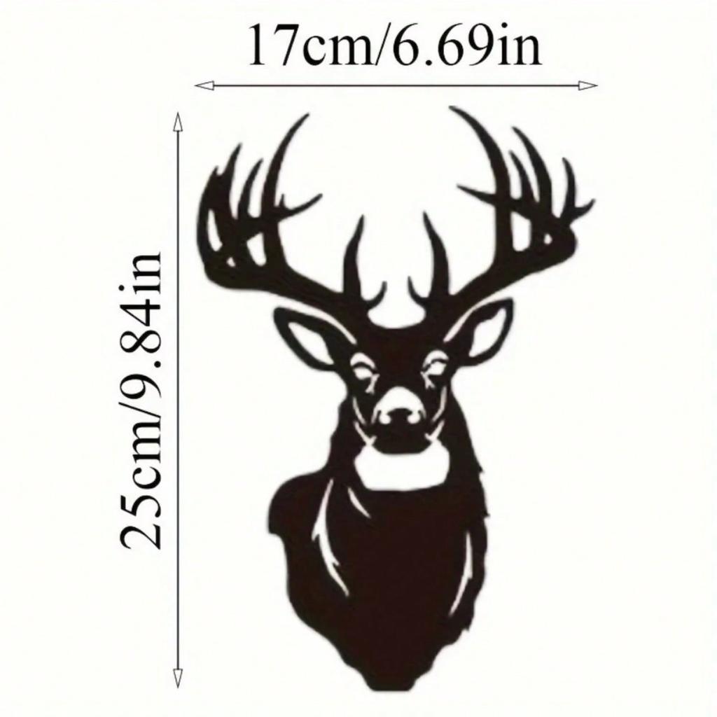 Christmas Elk Metal Wall Art Hanging Ornament, Outdoor Garden Home Decor Iron Craft