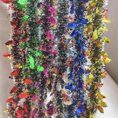 Christmas Tinsel Garland Decor Curly Metallic Ribbon Streamers for Xmas Tree, Birthday, Festival, Ceiling, Wall Decor