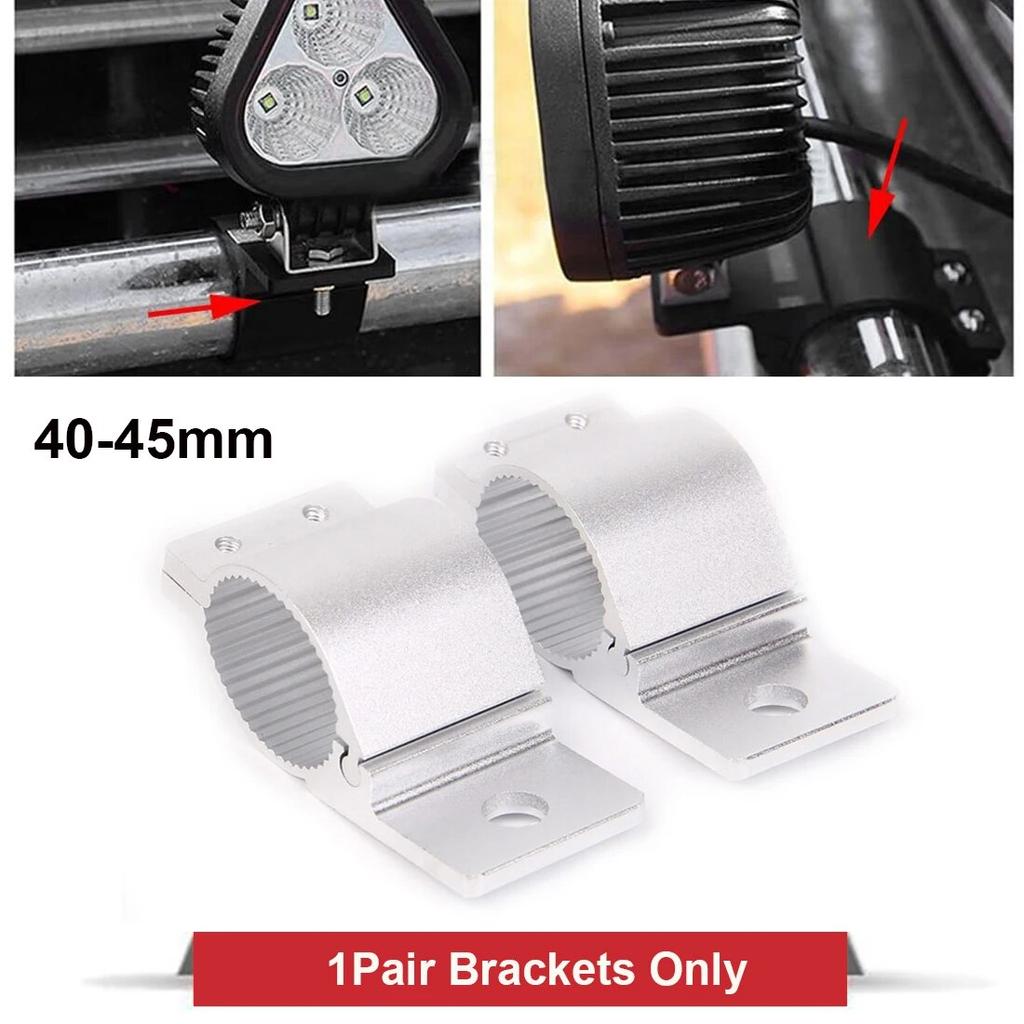 1Pair Car Led Light Bracket Driving Headlamp Holder Universal Bullbar Tube Bar Engine Hood Roof Rack Luggage Bar Lamp Clamp