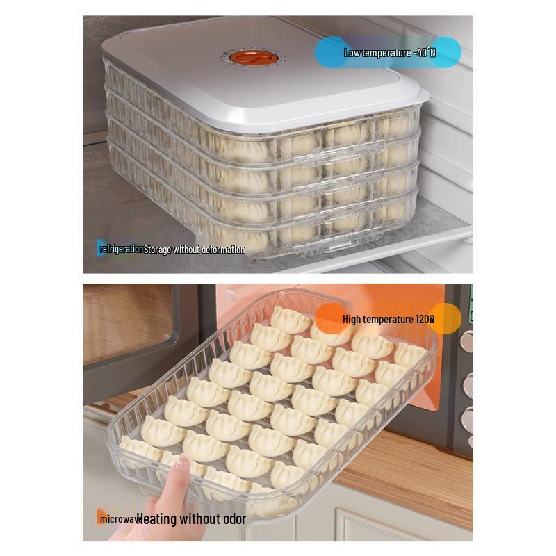 Dumpling & Wonton Freezer Storage Box for Fresh-Keeping and Quick-Freezing Noodles