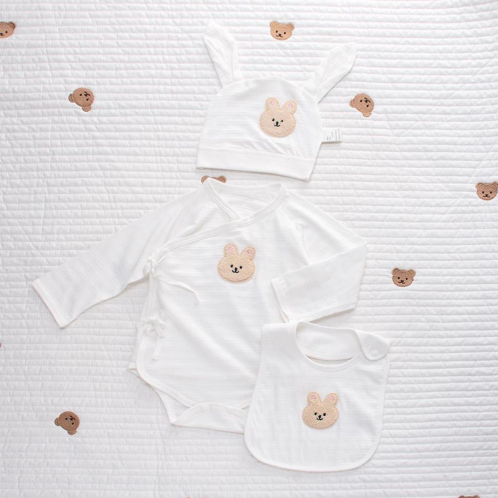 Nordic Style Summer Baby Cotton Romper Set – Ultra-Thin Long Sleeve Onesie with Boneless Hip Wrap
