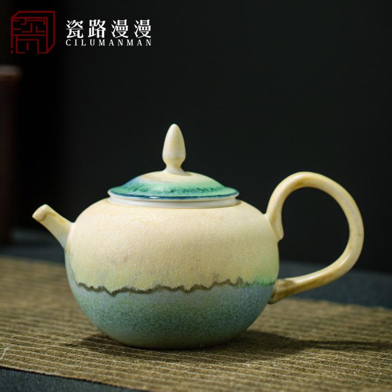 Clear Water Firewood Dragon Egg Teapot Kung Fu Tea Set Ball Hole Filter Teapot Household Ceramics Teapot Teacup Tea Infuser
