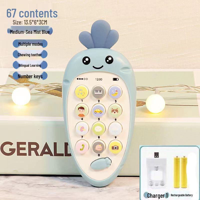 Bilingual Baby Mobile Phone & Carrot Teether Music Toy (0-1 Year)