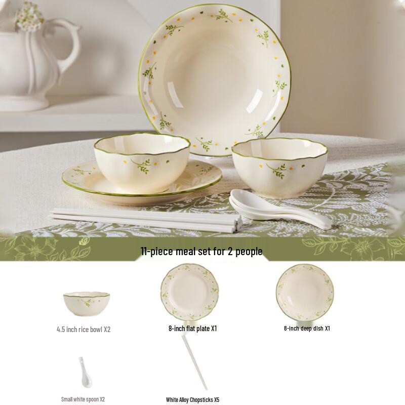 Hanyou Daisy 11-Piece Dinnerware Set