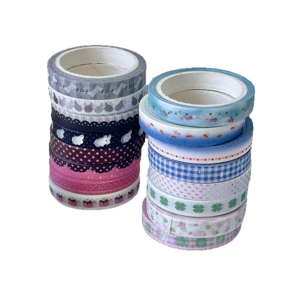 Adhesive Washi Tape Set 4 Rolls Scrapbooking Tape Retro Decorative Tape Notebook Decoration