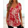 Mode Einfache Wellenkurve 3D-Druck T-Shirts Damen V-Ausschnitt Kurzarm T-Shirt Y2k Harajuku T-Shirts Lässige Tops Damenbekleidung