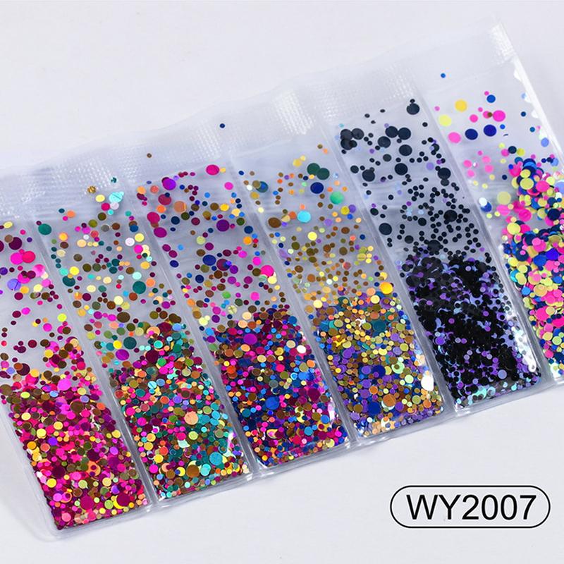 6 Grids/Bag Nail Art Sequins Colorful Nail Polish Flakes Foils For Manicures